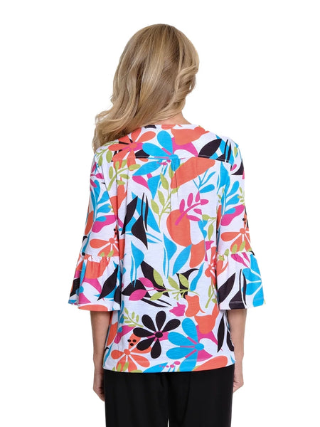 Print Notch Neck Top Multi by Multiples