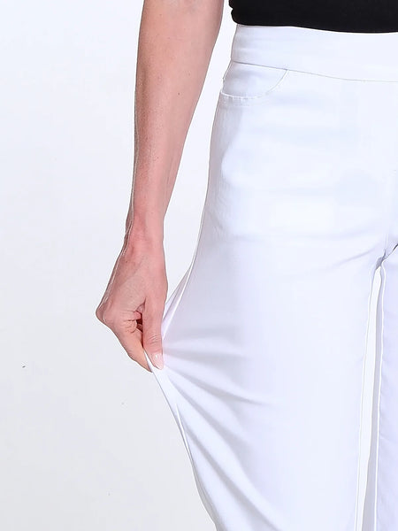 Denim Crop Pant w/ Detailed Hem White by Multiples