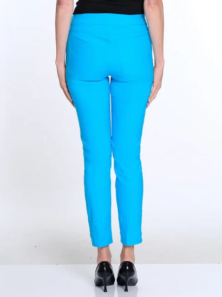 Solid Fine Line Twill Ankle Pant Turquoise by Multiples
