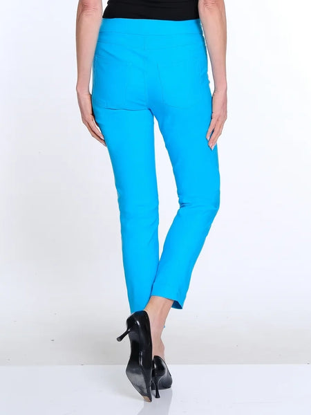 Solid Fine Line Twill Ankle Pant Turquoise by Multiples