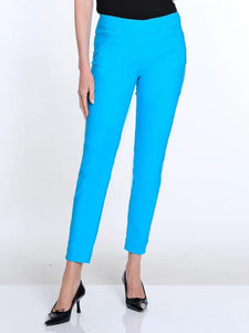 Solid Fine Line Twill Ankle Pant Turquoise by Multiples