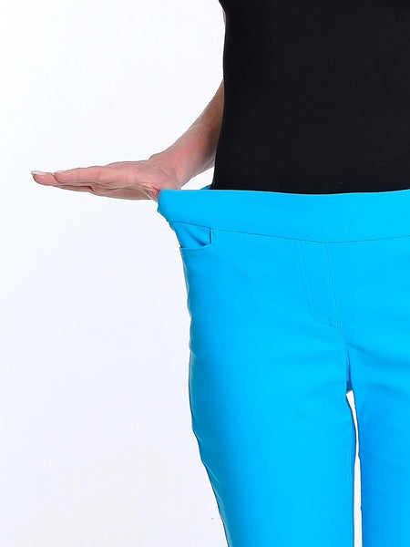 Solid Fine Line Twill Ankle Pant Turquoise by Multiples