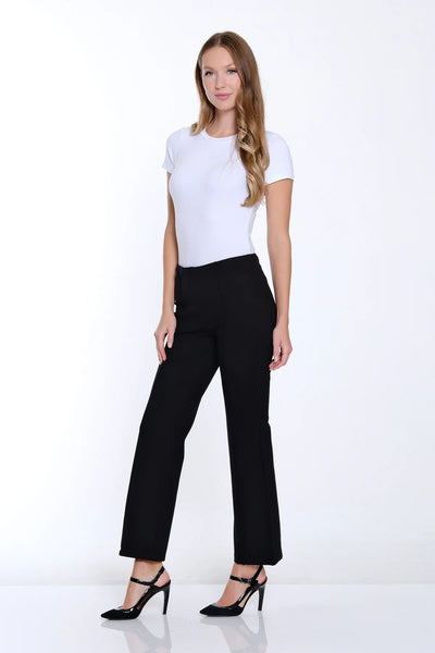 Stretch Ponte Pintuck Flare Leg Pant by Multiples