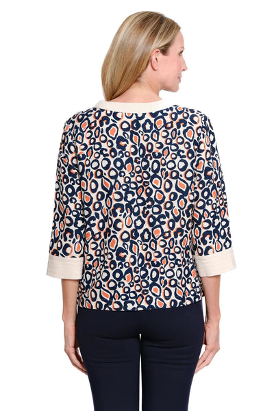 3/4 Band Sleeve Woven Top by Multiples