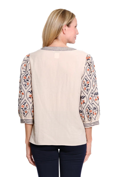 3/4 Puff Sleeve Woven Top by Multiples