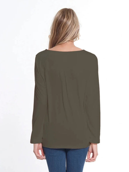 Truffle L/S Scoop Neck Top by Multiples