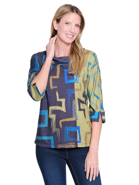 Print Slub Knit Turtleneck by Multiples