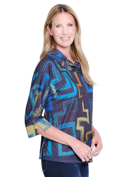 Print Slub Knit Turtleneck by Multiples