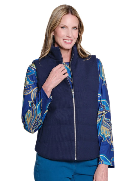 Quilted Knit Vest Midnight by Multiples