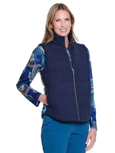 Quilted Knit Vest Midnight by Multiples