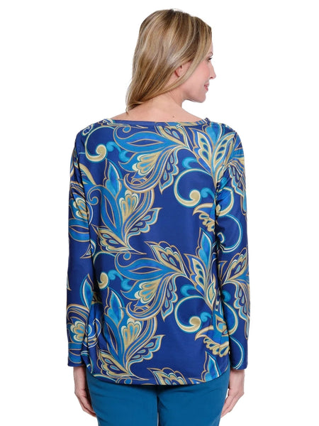 Print Slub Knit Top by Multiples