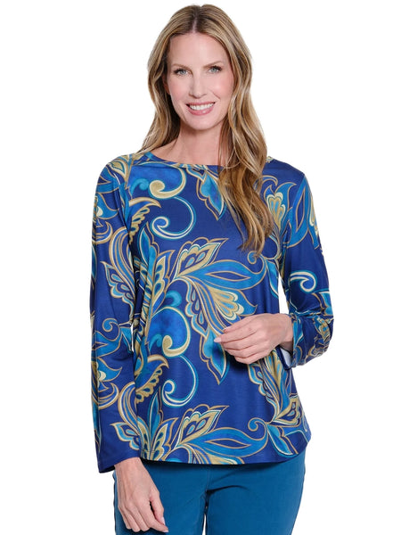 Print Slub Knit Top by Multiples