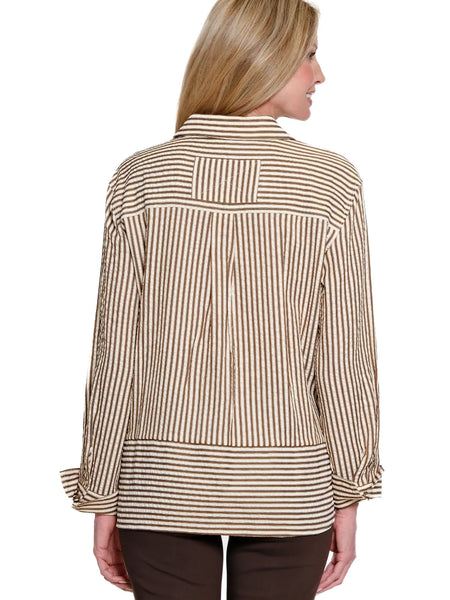Classic Striped Button-Down Shirt Caramel by Multiples