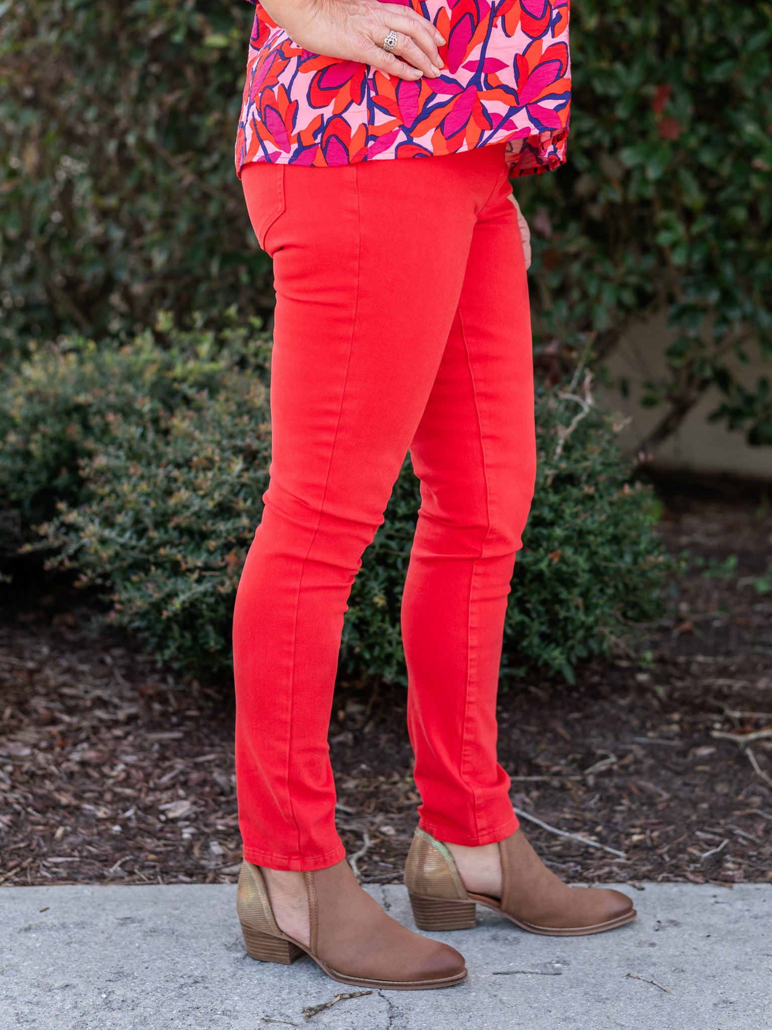 Pull On Skinny Tomato Red by Ali Miles