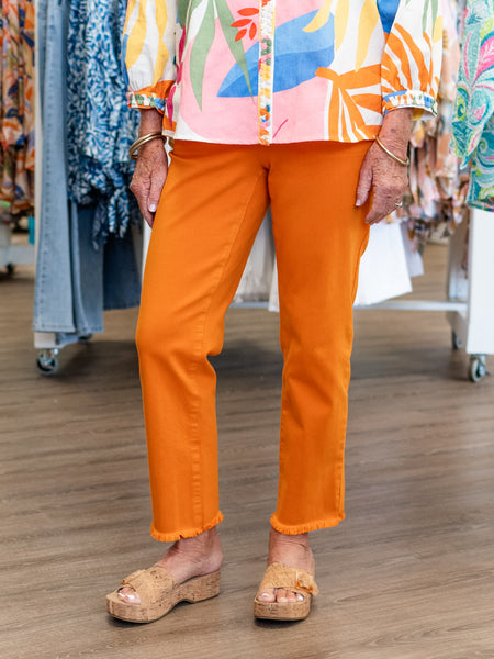 4Way Stretch Pull On Jean Tangerine by Tru Luxe