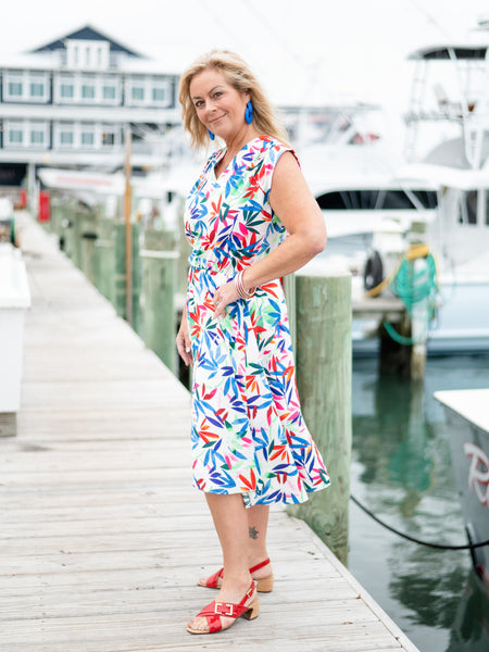 Sleeveless Summer Print Dress by Molly Bracken