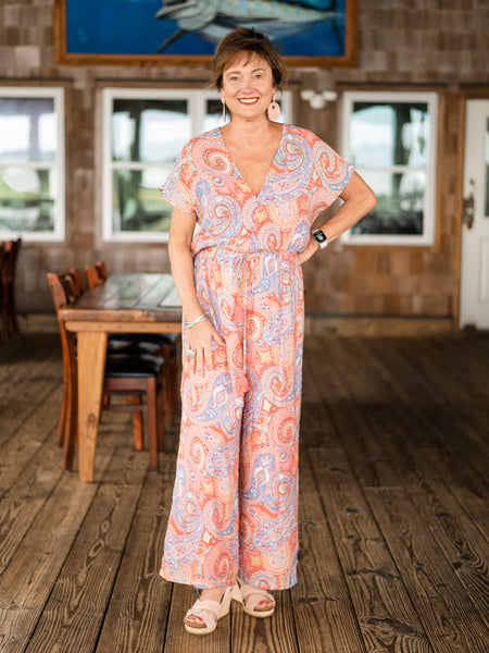 Paisley Print Jumpsuit by Molly Bracken