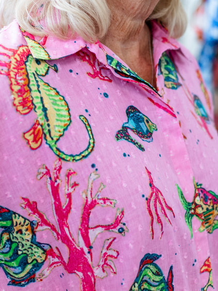Valencia Shirt Dress Sealife Pink by Moda Posa