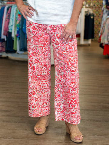 Printed Patch Pocket Pant Fiesta by Charlie B