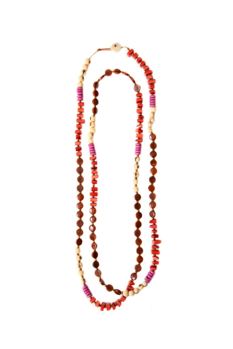 Milena Necklace Fuchsia/Poppy