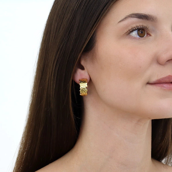 Molten Metal Hoop Earrings