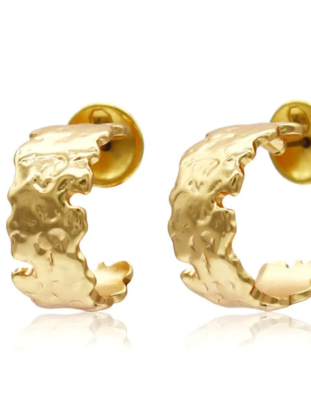 Molten Metal Hoop Earrings