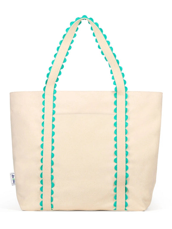 Nantucket Beach Tote Teal Natural by Ame & Lulu