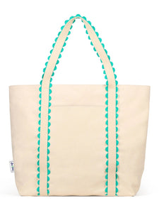 Nantucket Beach Tote Teal Natural by Ame & Lulu