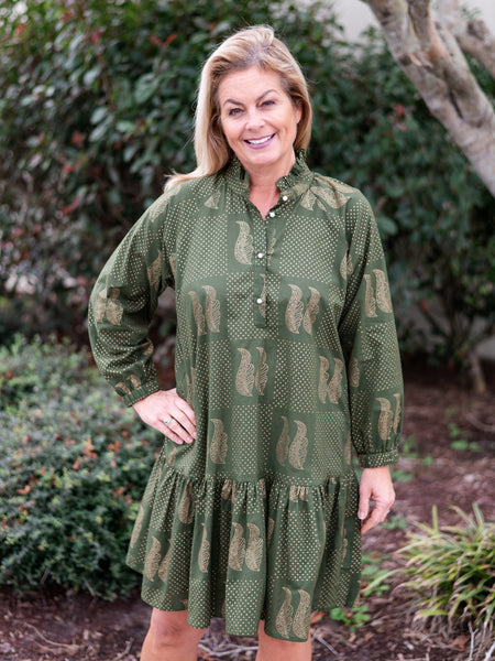 Meg Dress in Olive by Just Darviny