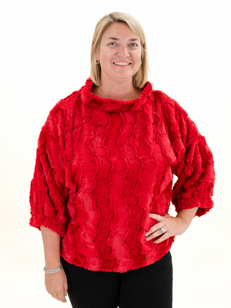 Faux Fur Popover Cardinal by Ivy Jane