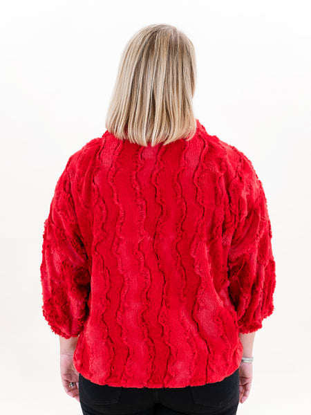 Faux Fur Popover Cardinal by Ivy Jane