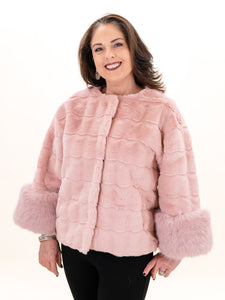 Pink Jina Fur Jacket Pink by Joh