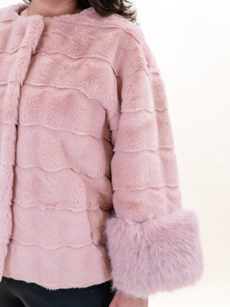 Pink Jina Fur Jacket Pink by Joh