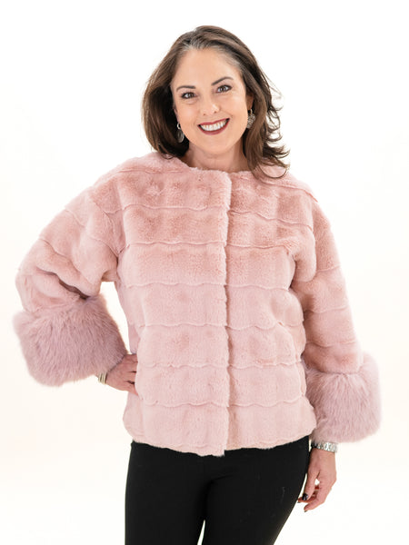 Pink Jina Fur Jacket Pink by Joh