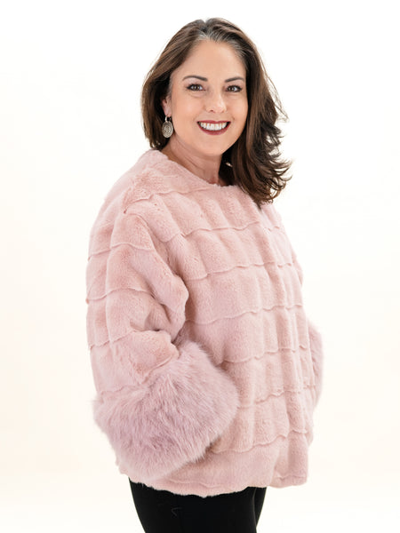 Pink Jina Fur Jacket Pink by Joh