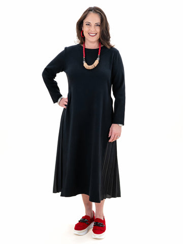 Sammy Knitted Dress w/ Pleated Chiffon by Joh