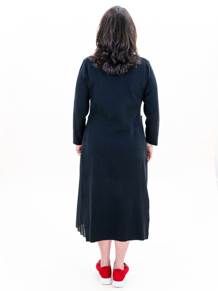 Sammy Knitted Dress w/ Pleated Chiffon by Joh