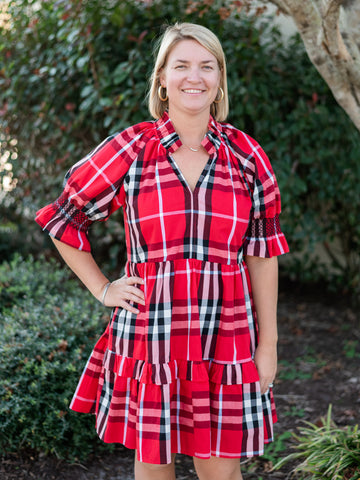 Skye Dress in Red Plaid by Duffield Lane