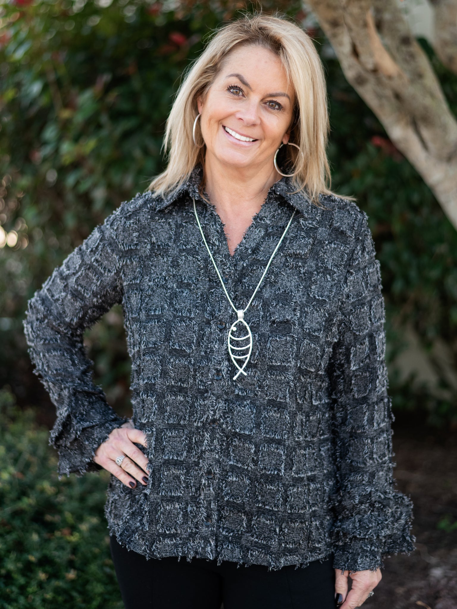 Ruffle Sleeve Button Up by Boho Chic