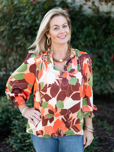 Gilda Rodeo Split Neck Blouse by Sugarlips