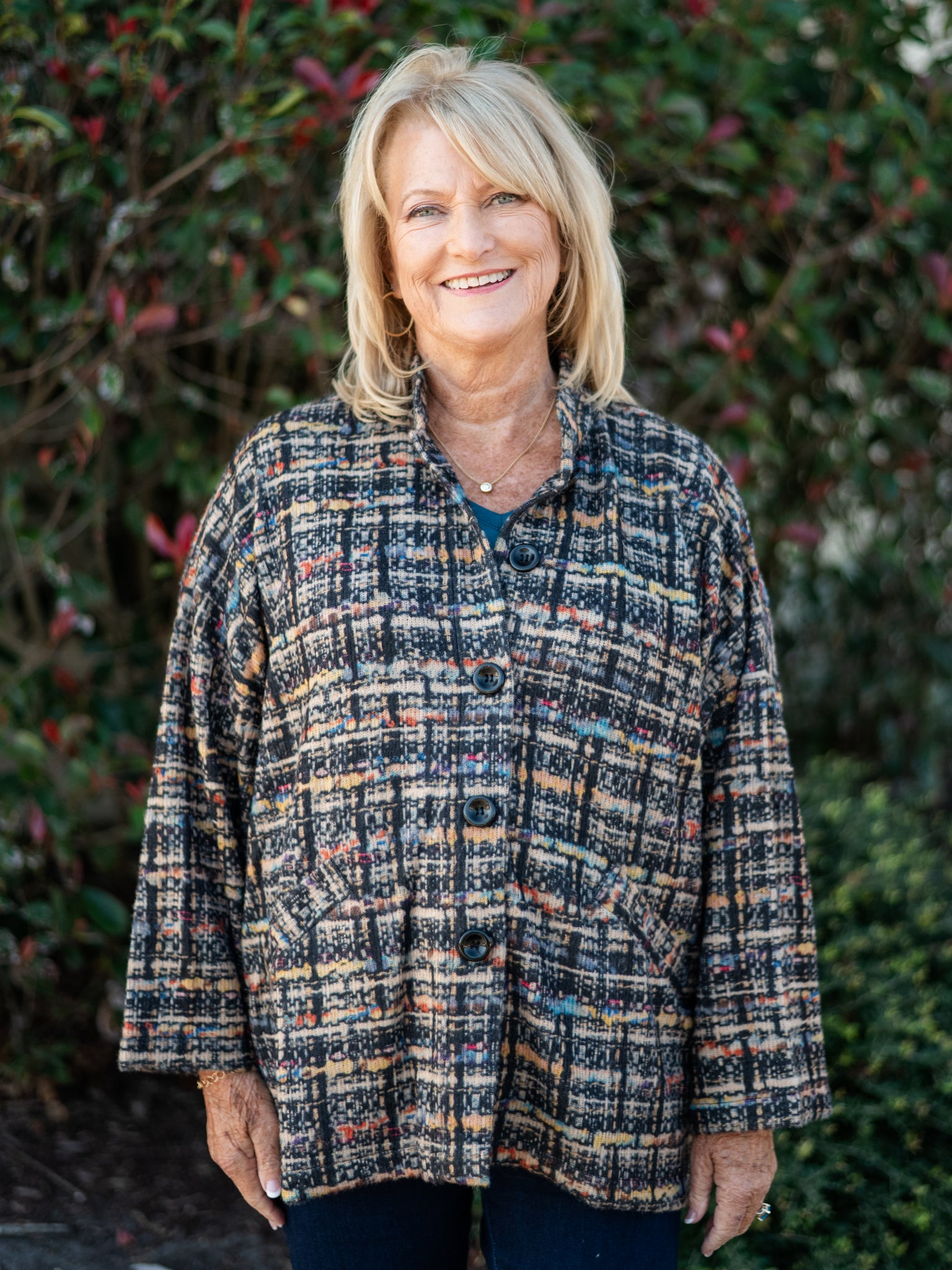 Knit Button Jacket by Shana Apparel