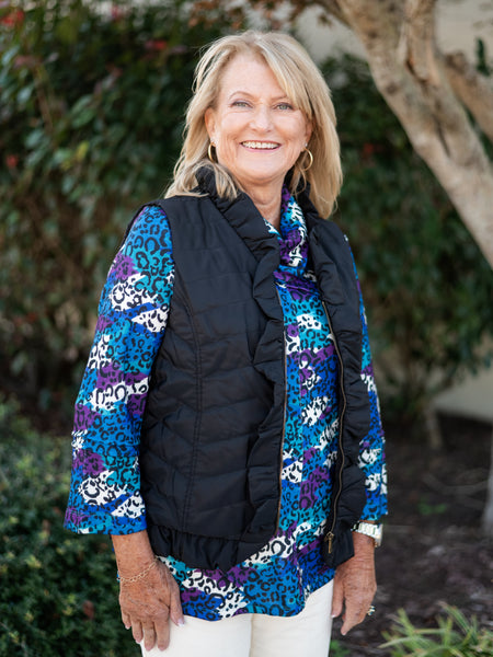 Ruffle Puffer Vest by Multiples