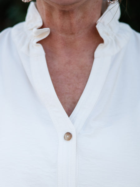 Ruffle Trim Top by Multiples