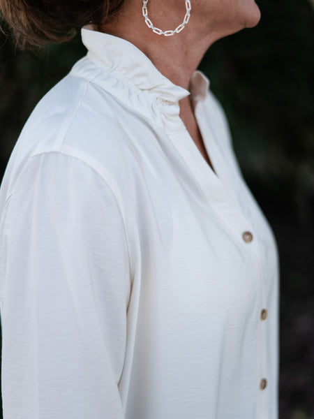 Ruffle Trim Top by Multiples