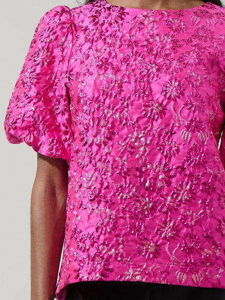 Harrington Jacquard Floral Joi Bubble Top by Sugarlips