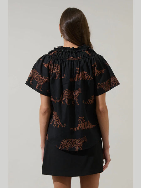 Zenzi Jungle Darthy Smocked Top by Sugarlips