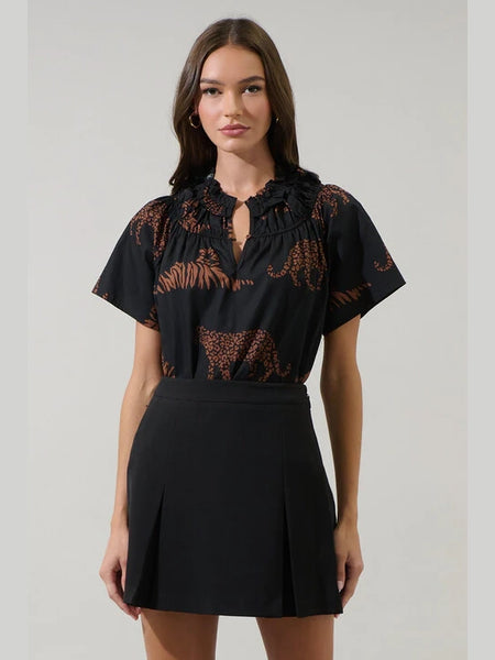 Zenzi Jungle Darthy Smocked Top by Sugarlips