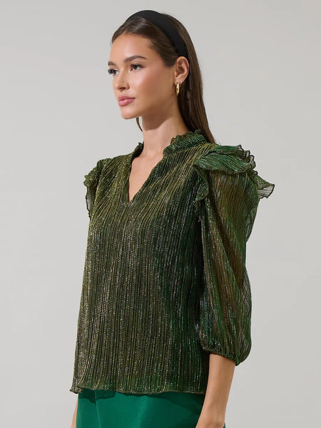Senoviah Shiny Ruffle Blouse by Sugarlips
