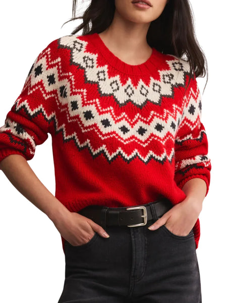 Adornment Fair Isle Sweater Festive Red by Z Supply