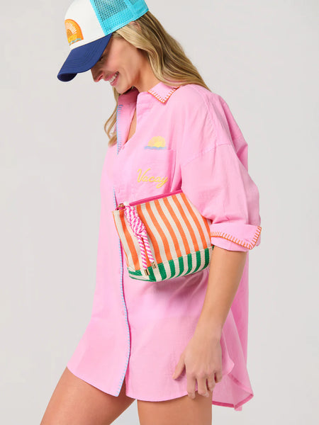 Port Stripe Pouch Multi by Shiraleah